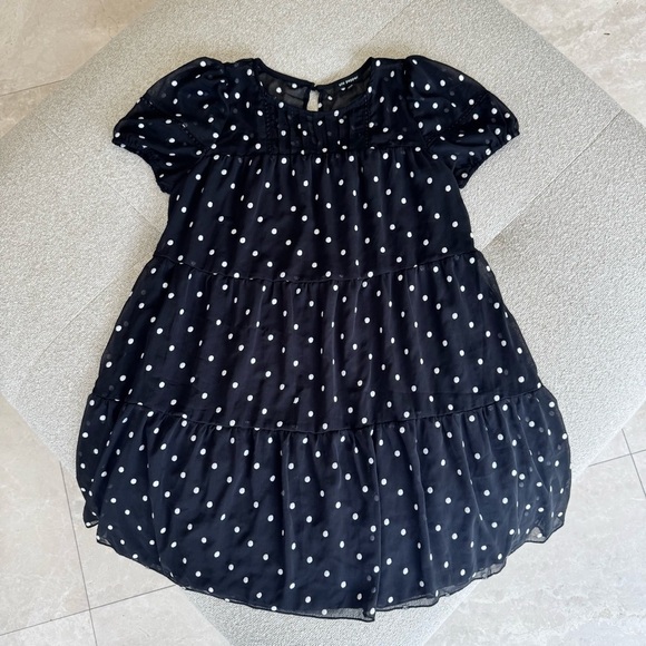 Blu Pepper Dresses & Skirts - Blu Pepper Black Polka Dot Tiered Babydoll Dress – Size Small